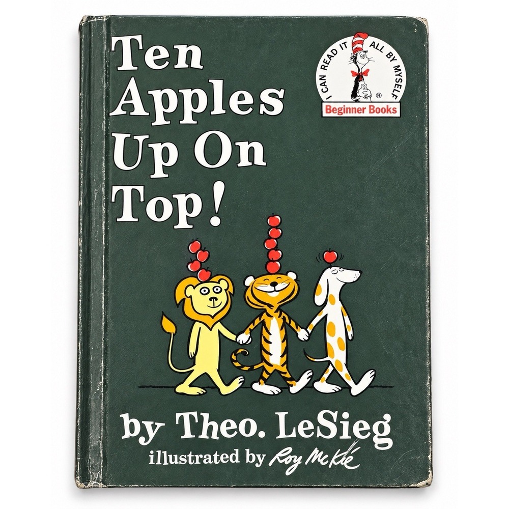 Ten Apples Up On Top HC Kids Book Dr Seuss by Theo LeSieg Roy McKie 1961